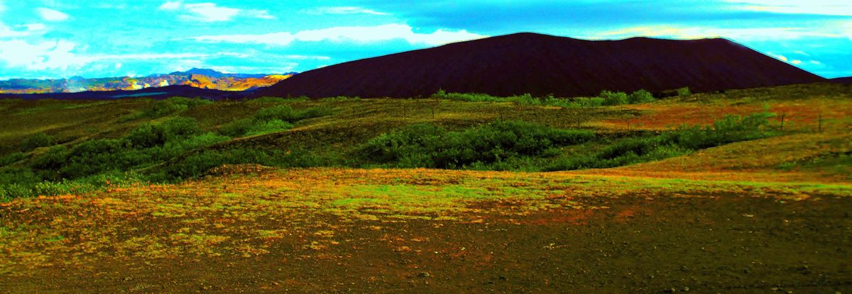 Volcan de cendres basatique noir