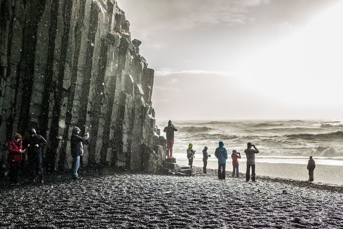 The black beach of Reynishverfi, Iceland.