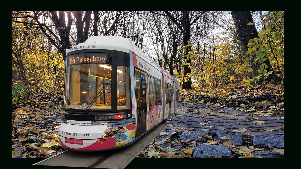 Straßenbahn fährt durch den Park.jpg