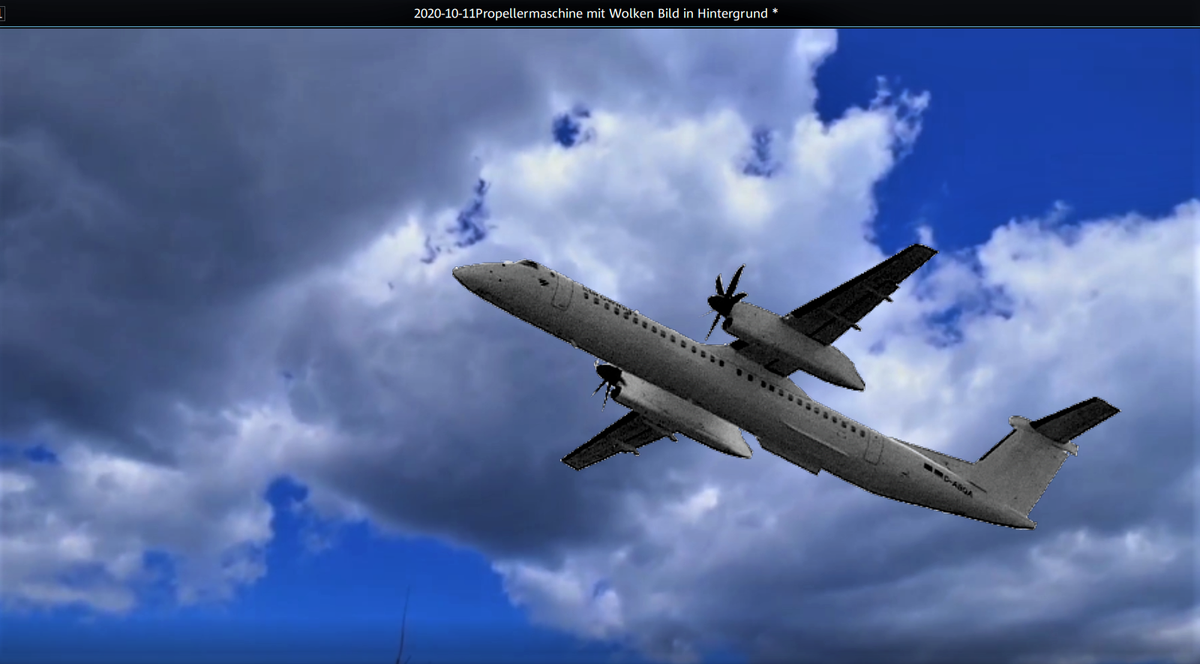 Propellermaschine mit Wolken Bild in Hintergrund.png