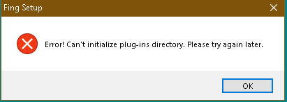 Fing - Error, Can't initialize.PNG