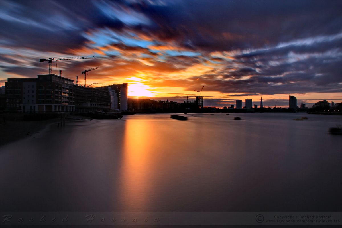 Sunset by the City, Location: Greenwich near Cutty Sark